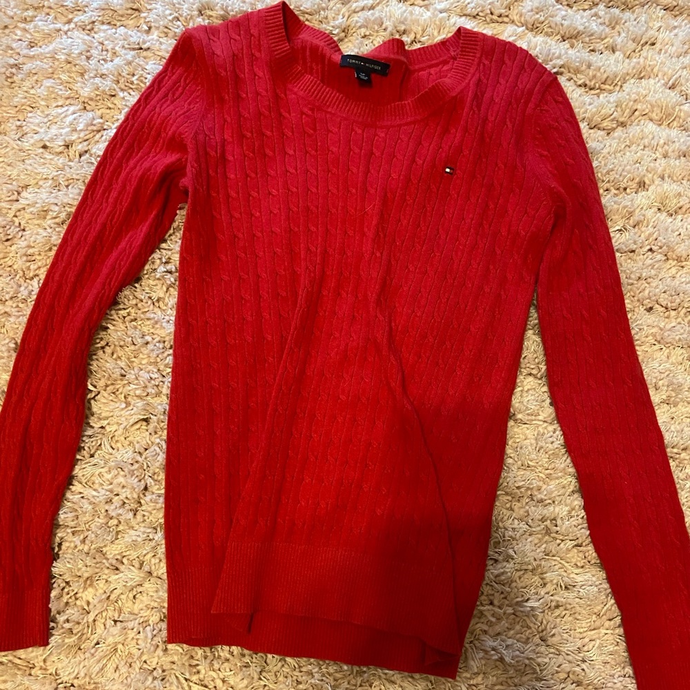 Knit red Tommy Hilfiger sweater
